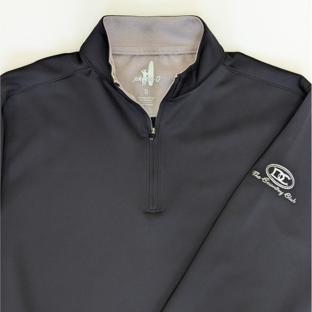 Johnnie O Performance Quarter 1/4 Zip Men's SMALL Long Sleeve Black Golf EUC